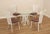 High Quality Vintage White Painted Wrought Iron 5 Piece Dining Set, 45 inch Round Glass Top Table Along with 4 Chairs