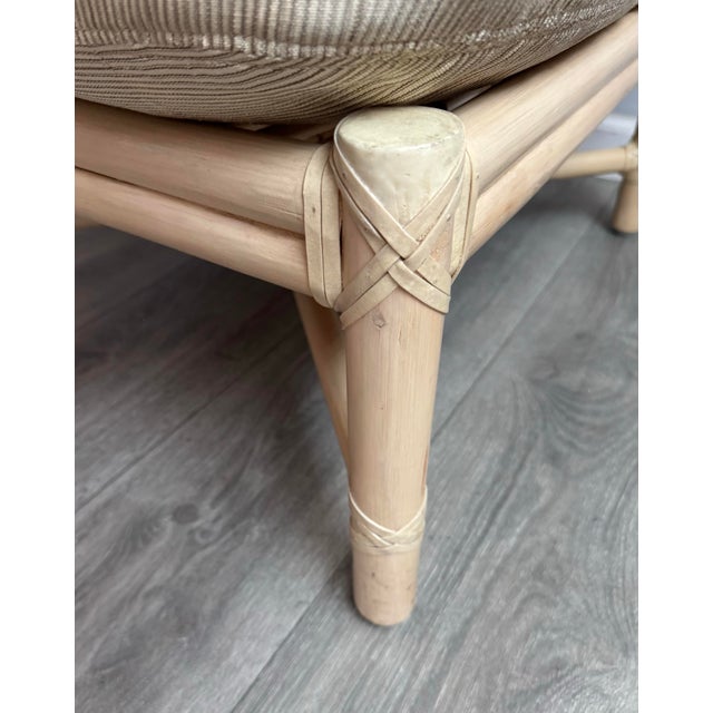 Boho Chic McGuire Furniture Rattan Ottoman For Sale - Image 3 of 5