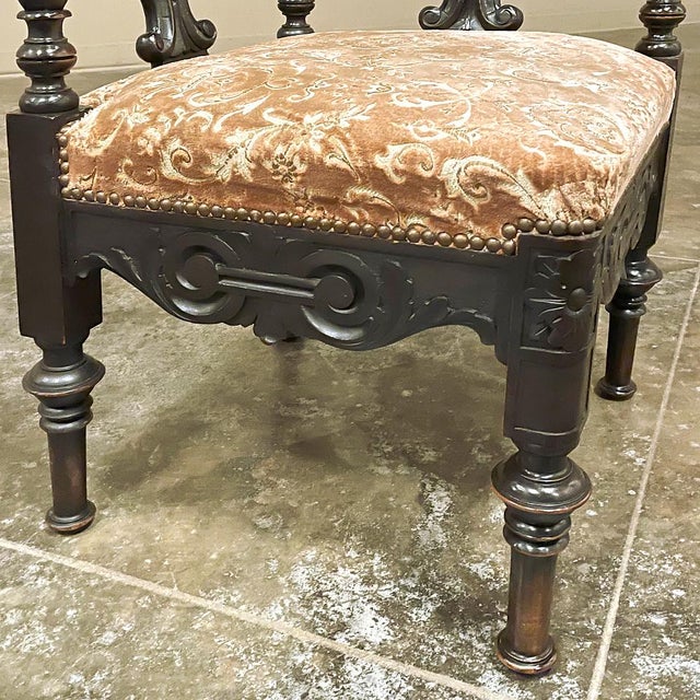 Antique 19th Century Italian Renaissance Revival Corner Armchair For Sale - Image 14 of 16