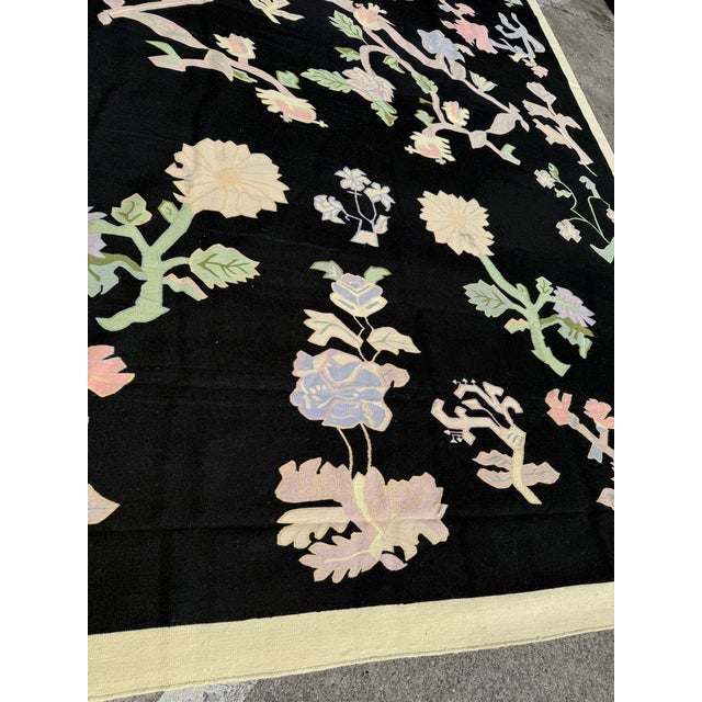 11ft 8in × 13ft 11in Strack Romania Botanical Kilim Area Rug, Circa 1990 For Sale - Image 12 of 12