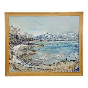 Alexander Michael - Lake Chiemsee in Bavaria Oil on Canvas 1982