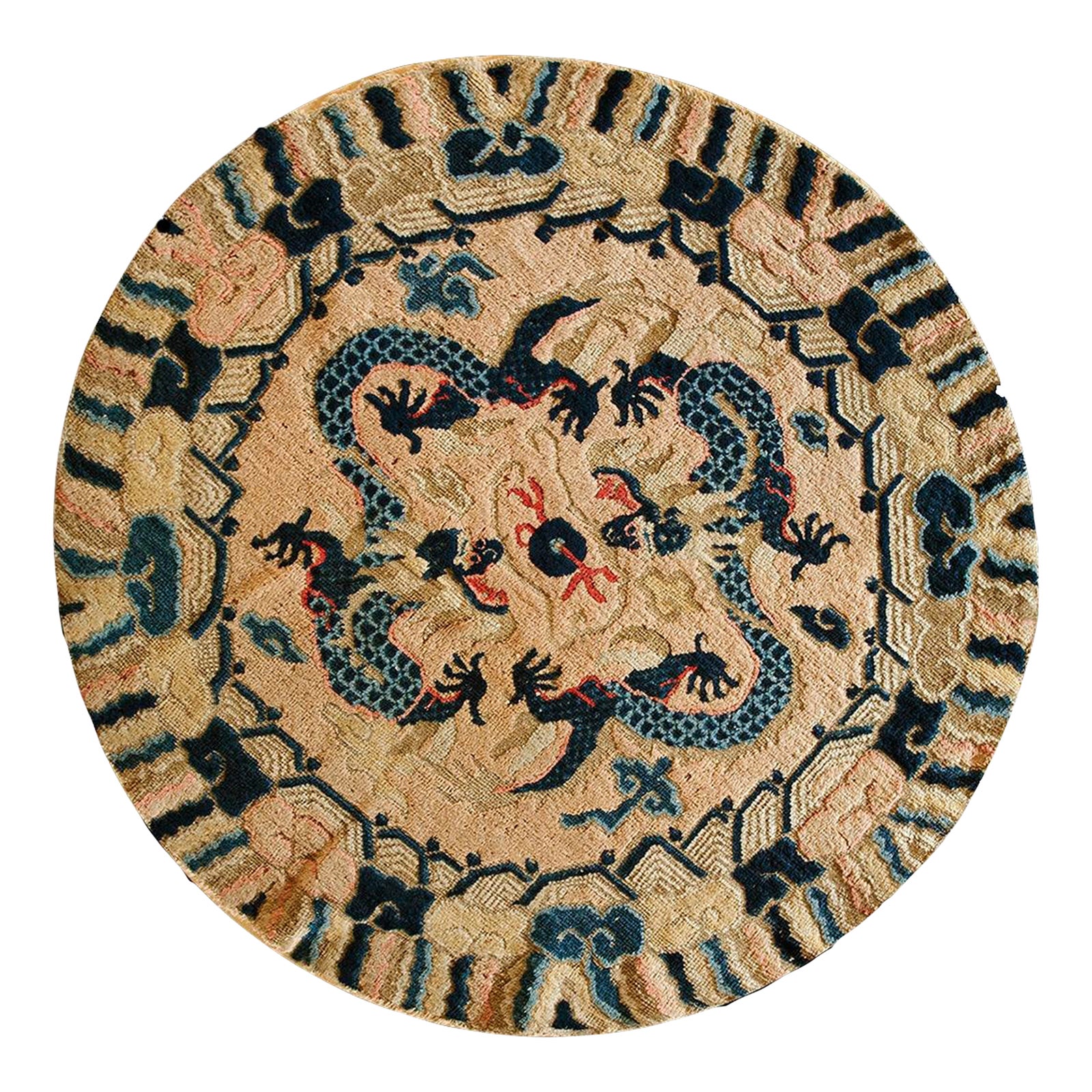 Late 19th Century Antique Chinese Ningxia Rug 4'0