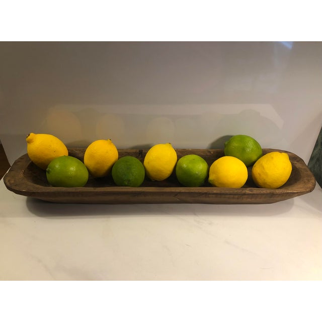 Vintage Wooden Oblong Dough Bowl For Sale - Image 4 of 7