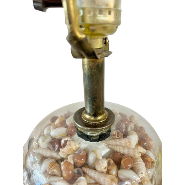 Vintage Glass Ginger Jar Shell Filled Lamp For Sale - Image 16 of 18