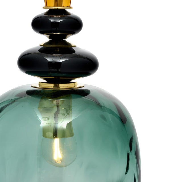 Venetian Glass Gray and Amber, Hand-Blown, Murano, Italy For Sale - Image 9 of 10