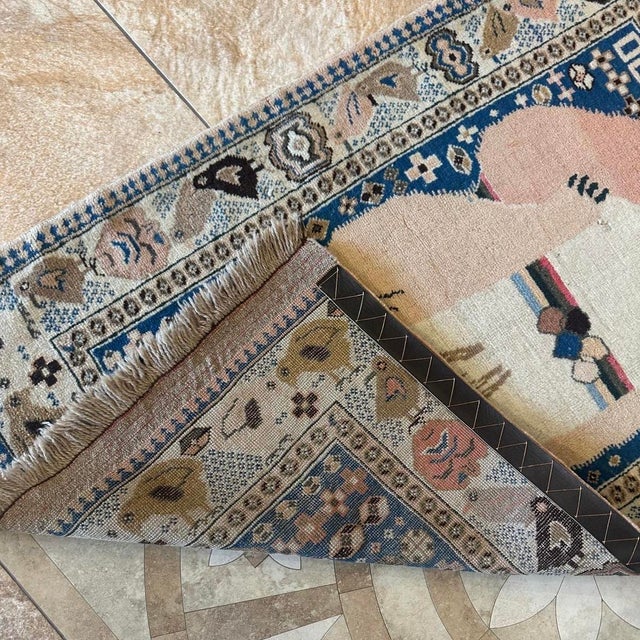 Rare 1980 Moscow Olympics Misha Bear Handmade Wool Pictorial Rug For Sale In Los Angeles - Image 6 of 6