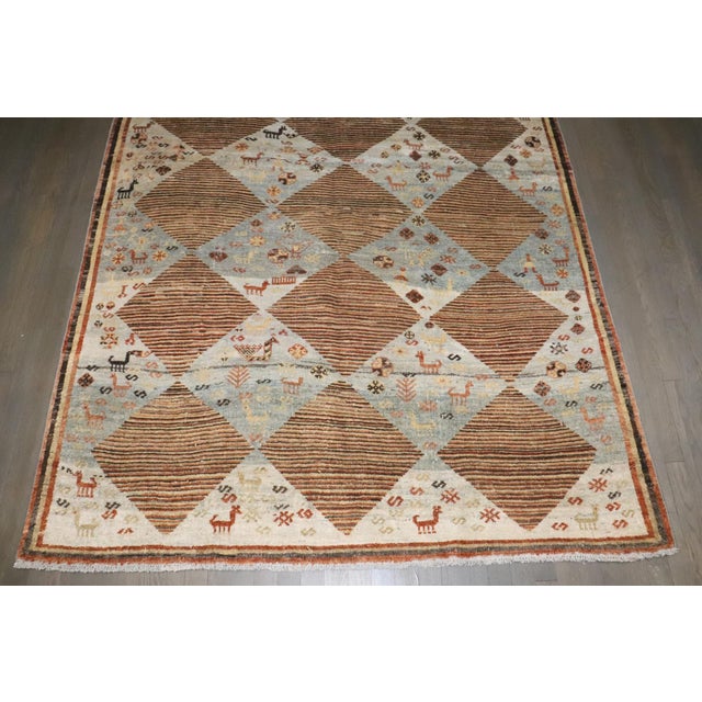 Folk Art Folk Art Persian Gabbeh Rug no. j3316 For Sale - Image 3 of 11