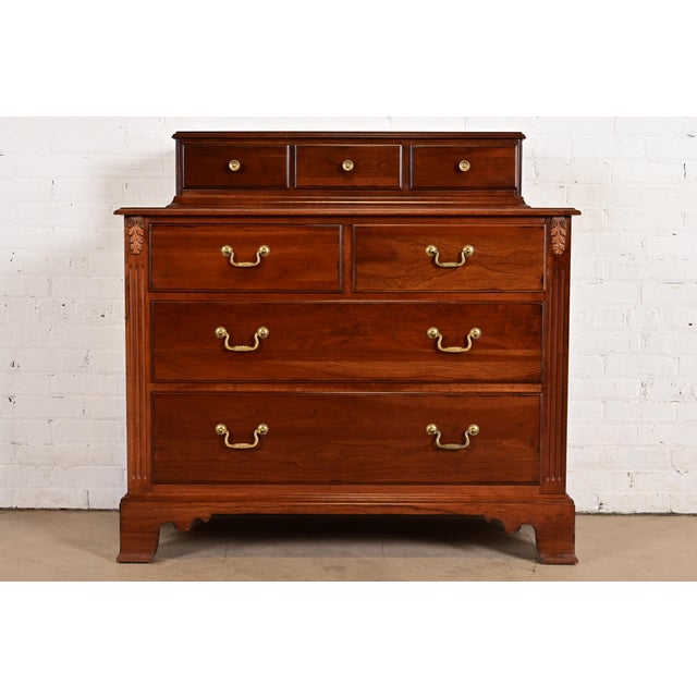 Ethan Allen Georgian Solid Cherry Wood Dresser or Chest of Drawers For Sale - Image 17 of 17