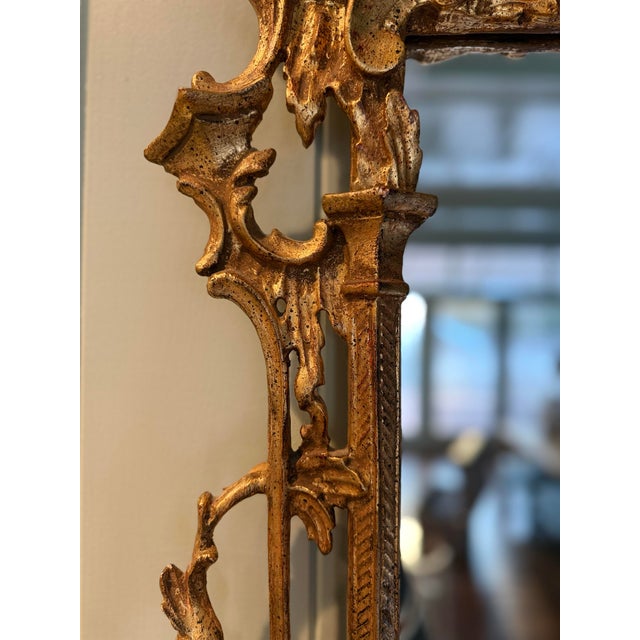 Wood Mid-Century Italian Florentine Giltwood Pagoda Mirror For Sale - Image 7 of 13
