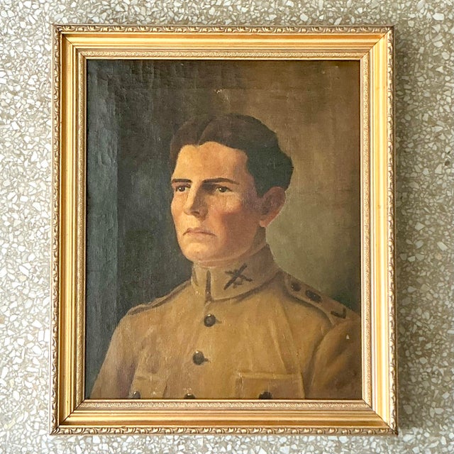 Boho Chic Vintage Boho Original Oil Portrait on Canvas For Sale - Image 3 of 5