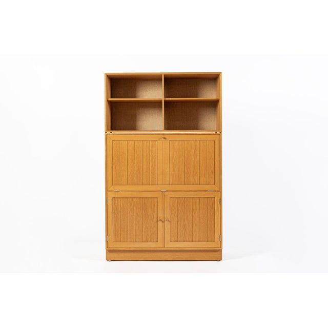 Danish Modern Oak Modular Wall Unit, Mid Century Bookcase Display Cabinet For Sale - Image 17 of 18