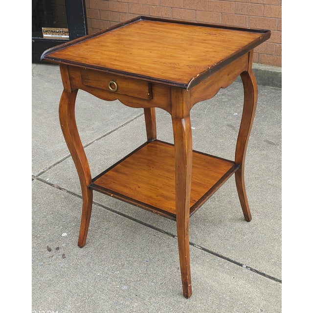 Modern Theodore Alexander Chateaux Du Vallois Yew Wood Tier Side Table For Sale - Image 3 of 10