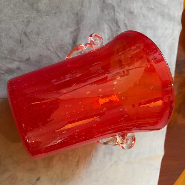 Mid-Century Modern 1970s Modern Red Murano Glass Wine Cooler, Hand-Crafted, Italy For Sale - Image 3 of 13