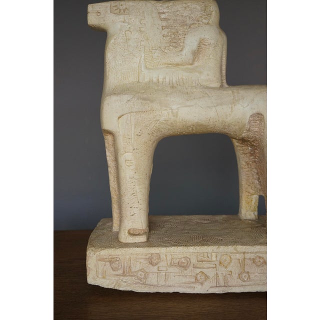 Italian Artist, Brutalist Sculpture of Horse & Rider, 1970s, Stone For Sale - Image 12 of 14