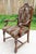 Antique Carved Wood Spanish Revival Arm Throne Chair W/ Leopard Tiger Jungle Cat Velvet Upholstery For Sale - Image 11 of 17