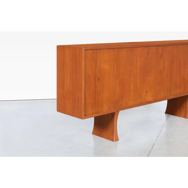 Wood Mid-Century Modern Teak Credenza or Bookcase by Bernhard Pedersen, 1960s For Sale - Image 7 of 11