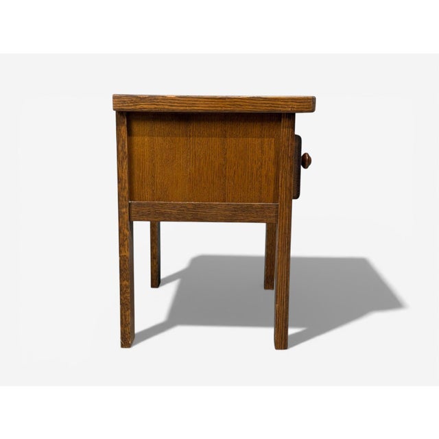 Wood French Modern, Brutalist Nightstands, Oak, France, 1960s For Sale - Image 7 of 10