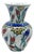 Handmade Ceramic Floral Vase (20cm) Red Tulip and Golden Garden Pattern For Sale