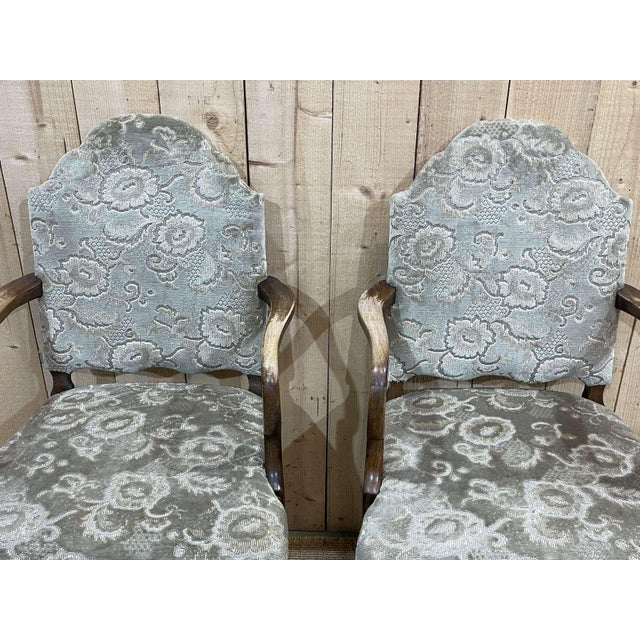 Set of Chippendale Walnut Armchairs, 1930s For Sale - Image 6 of 7