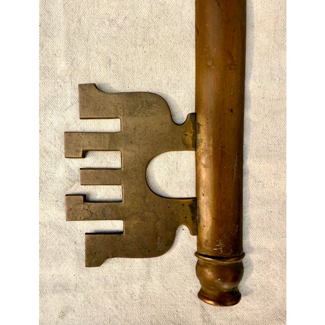 Mid 20th Century Vintage Overscale Decorative Brass Skeleton Key Wall Sculpture For Sale - Image 5 of 10