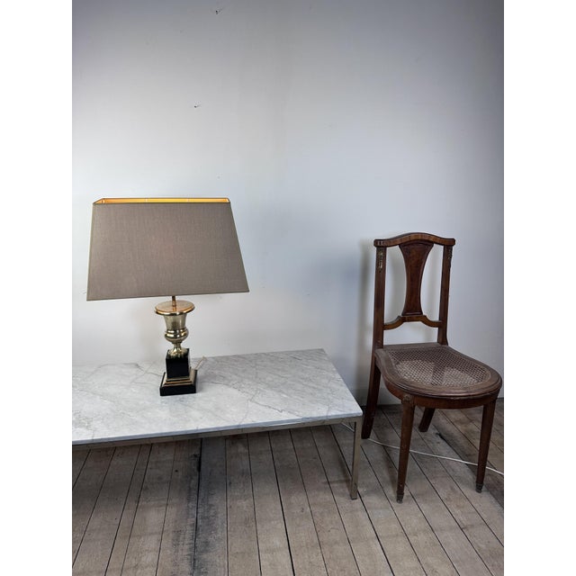 Bronze and Marble Lamp in the style of Maison Charles, 1950s For Sale - Image 12 of 13