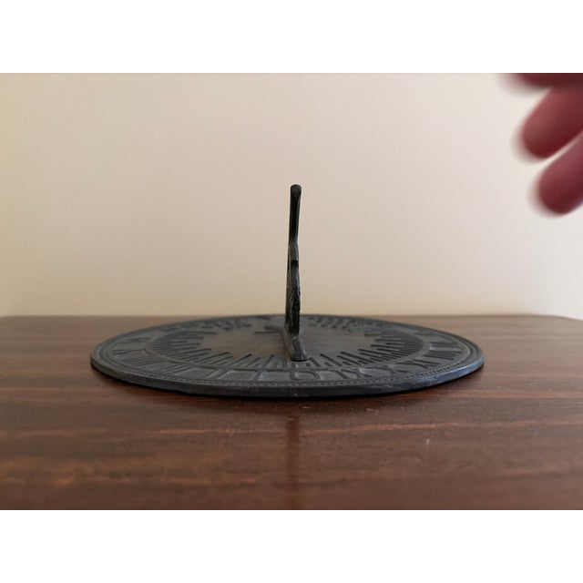 Metal Vintage English Country Iron Garden Sundial "Grow Old Along With Me" For Sale - Image 7 of 9