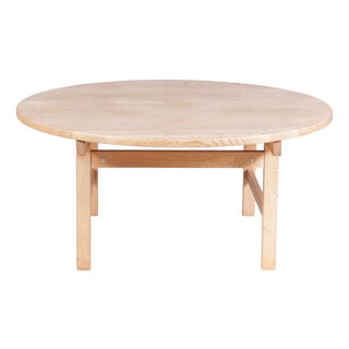 Vintage Danish Round Coffee Table by H. J. Wegner for Andreas Tuck, 1960s For Sale