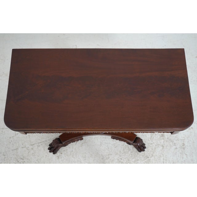 Traditional Antique American Mahogany Empire Style Game Table For Sale - Image 3 of 18