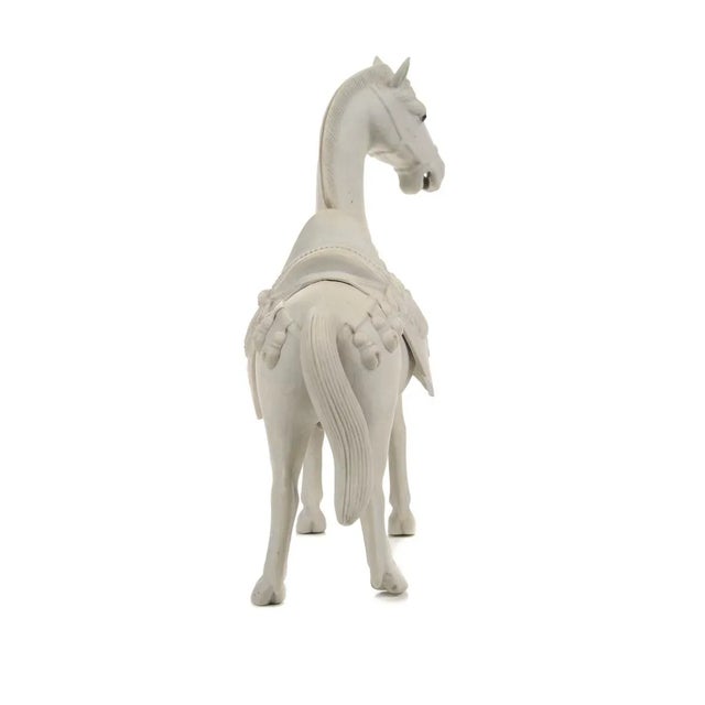 Chinese Bisque Porcelain Horse Figurines - 2 For Sale - Image 9 of 9