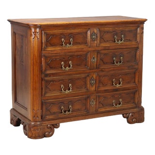 Baroque Walnut Canterano with Molded Drawers For Sale