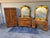 Art Deco Vintage 1930s Art Deco Waterfall Bedroom Furniture Set Featuring Matching Wooden Grain Veneer Panels, Curved Edges, and Arched Mirrors For Sale - Image 3 of 12