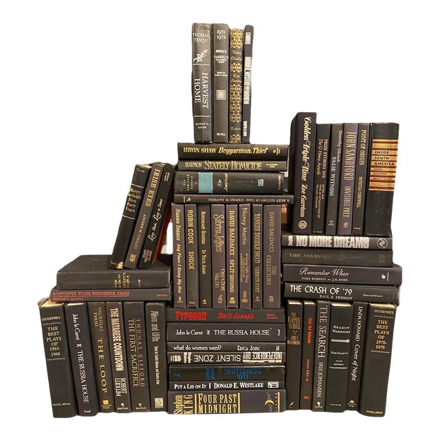 Vintage Late 20th Century Black Books - Set of 50 For Sale