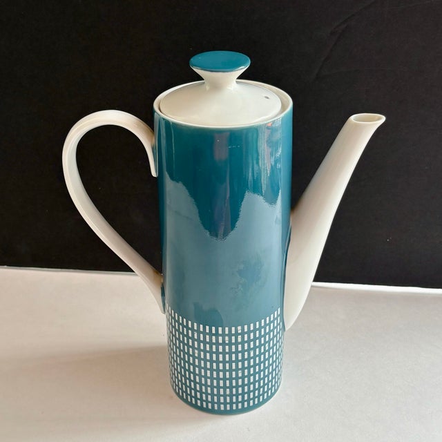 Mid-Century Modern 1960s Harmony House 4777 Blue Mid-Century Modern Coffee Pot, Made in Japan For Sale - Image 3 of 10