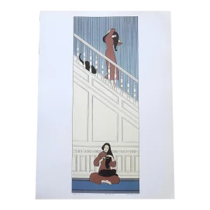 Vintage Signed/Titled Will Barnet Lithograph - "White Stairway"