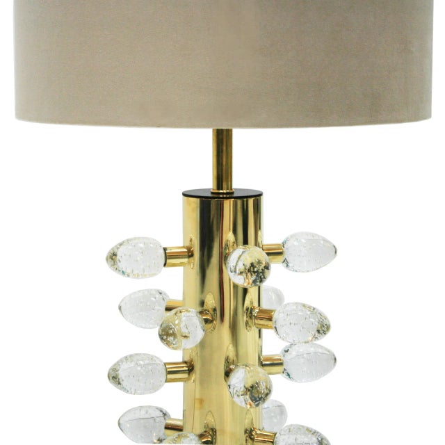 Italian Mid-Century Modern Sculptural Murano Glass Table Lamps, Set of 2 For Sale - Image 4 of 8