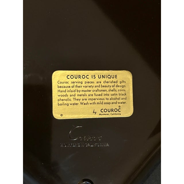 Wood Mid Twentieth Century Decorative Serving Tray With Fisherman’s Wharf Motif From Couroc of Monterey For Sale - Image 7 of 7