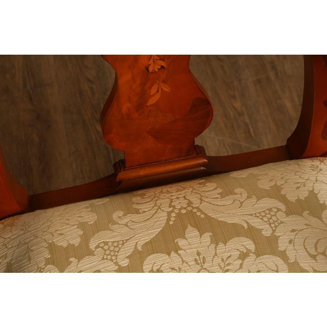 Italian Baroque Style Set of Eight Inlaid Olive Wood Dining Chairs For Sale - Image 14 of 18