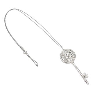 Tiffany & Co Platinum Large Victoria Vine Key Pendant Necklace For Sale