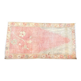 1960s Vintage Oushak Handmade Small Rug For Sale