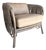 Arteriors Taupe Leather and Rattan Lounge Chair For Sale