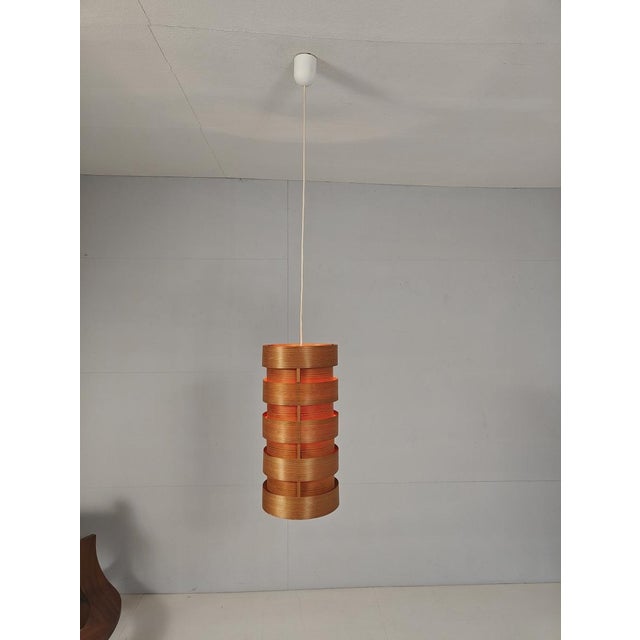 Mid-Century Modern Pine Veneer Pendant Light by Hans-Agne Jakobsson, 1960s For Sale - Image 8 of 12