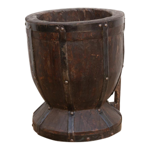 Oversize Vintage Metal Strap Ukali Vessel