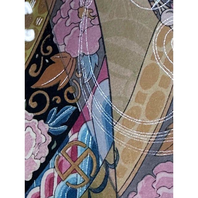 Framed Japanese Woodblock Print Les Perles by Paul Jacoulet For Sale - Image 9 of 16