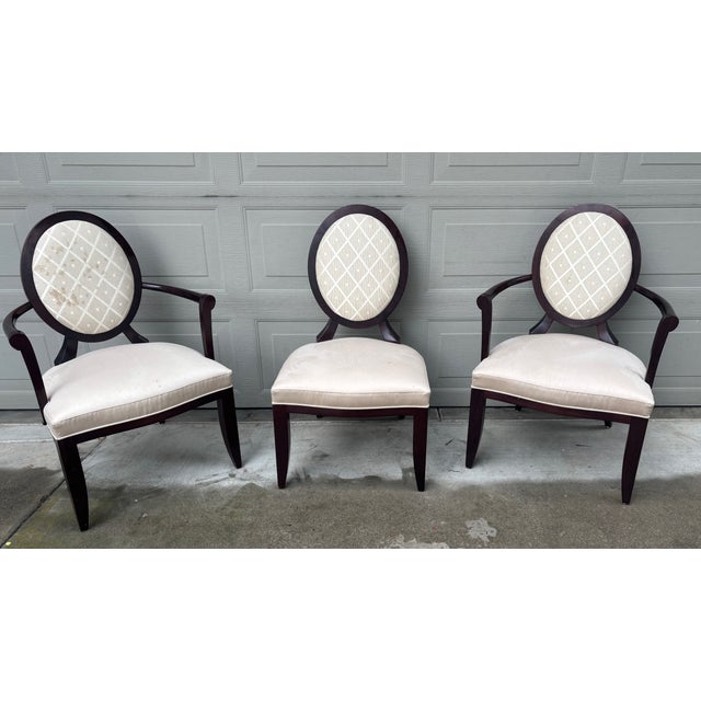 Wood 8 Barbara Barry Baker Klismos X Oval Dining Side Captains Chairs Neoclassical For Sale - Image 7 of 14