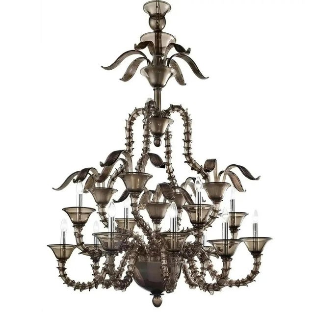 Smoked Murano Glass Chandelier by Simoeng For Sale - Image 4 of 8