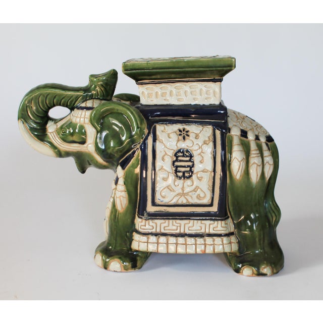 Ceramic Vintage Elephant Garden Stool For Sale - Image 7 of 17