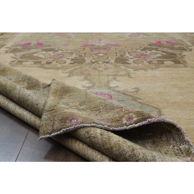 1970s Vintage Turkish Hand-Knotted Wool Cotton Orange Runner Rug For Sale - Image 4 of 12