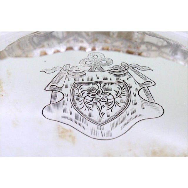 Silver Plate with Scalloped Rim, Engraved Garlands and East India Company Symbol, in Very Good conditions. Designed 1980...