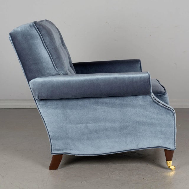Mid 20th Century Mid Century Velvet Club Chair & Ottoman For Sale - Image 5 of 9