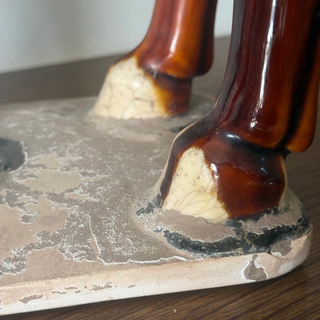 Antique Tang Sancai Terracotta Horse in Tri-Color Glaze - Exquisite Form and Detail For Sale - Image 10 of 11